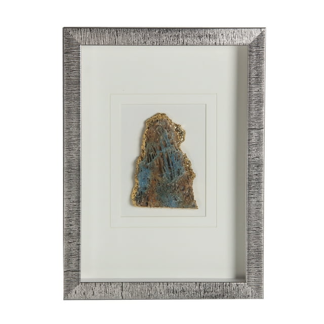 Blue Silver Wood Shadow Box