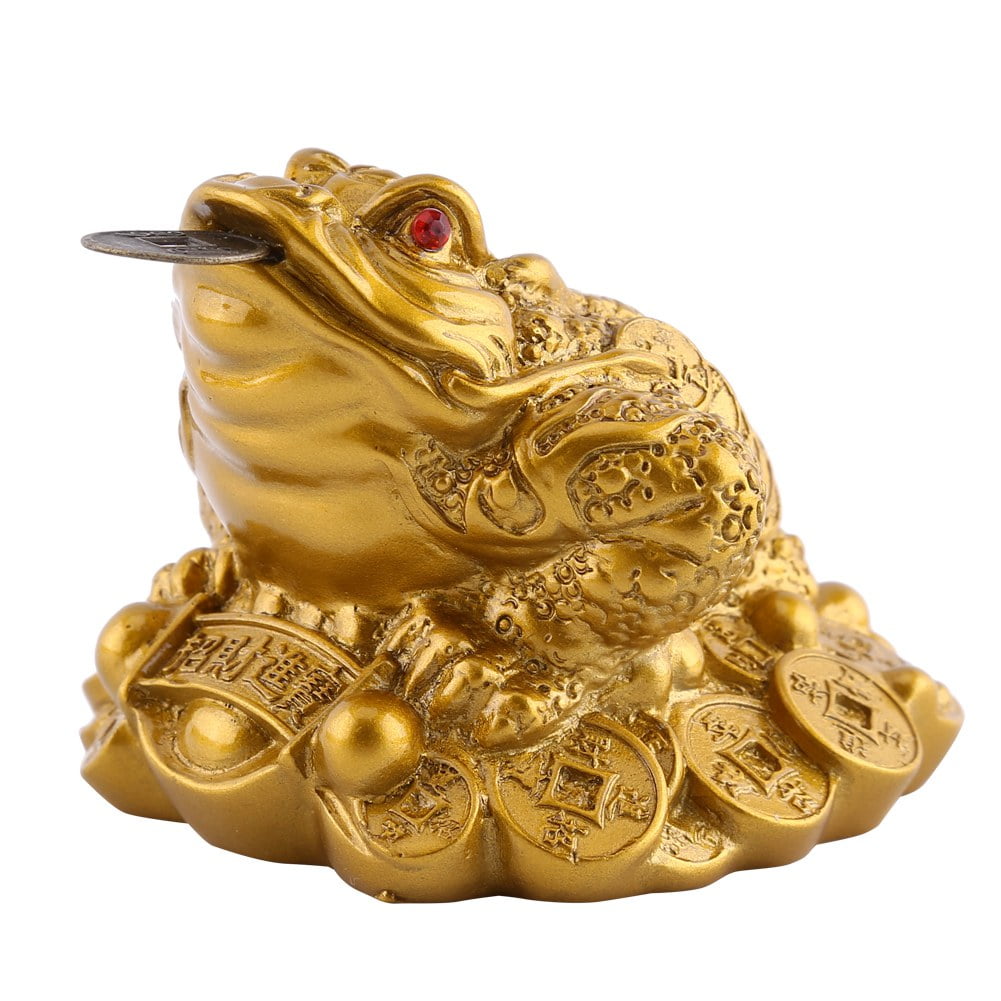 2pcs Chinese Tradition Money Lucky Fortune 3 Legged Frog Toad Coin Decor 