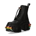 thumbnail image 5 of New Rock Boots WALL83CCT-S8 Unisex Metallic Black Leather Platform Gothic Boots 37, 5 of 6
