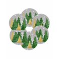 thumbnail image 7 of 15 Inch Round Placemats Set of 6, Grey Christmas Tree Non Slip Heat Insulation PP Table Mats, Green Golden Xmas Tree Snowflake Winter Washable Place Mats for Kitchen Dining Party Table Decor, 7 of 7