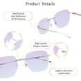 thumbnail image 4 of LifeArt Pure Titanium Frame Glasses/Blue Light Blocking Reading Glasses, Reduce Eyestrain, Stylish for Men and Women(Silver,+3.50 Magnification), 4 of 5