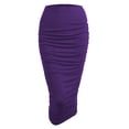 thumbnail image 1 of Made by Johnny Women's Slim fit Bodycon Party Club Night Out Elegant Ruched High Waist Long Pencil Skirt with Side Shirring S DARK_PURPLE, 1 of 6