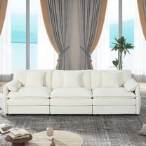 Double-Layer Cushions & Extra-Large Oversized Sofa - Green Chenille