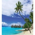 thumbnail image 3 of Ambesonne Tropical Duvet Cover Sets, Island Pasific Ocean, 2-King, White Green Blue, 3 of 7