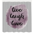thumbnail image 2 of Ambesonne Live Laugh Love Shower Curtain, Happy Life Print, 69"Wx70"L, Lilac Grey, 2 of 4