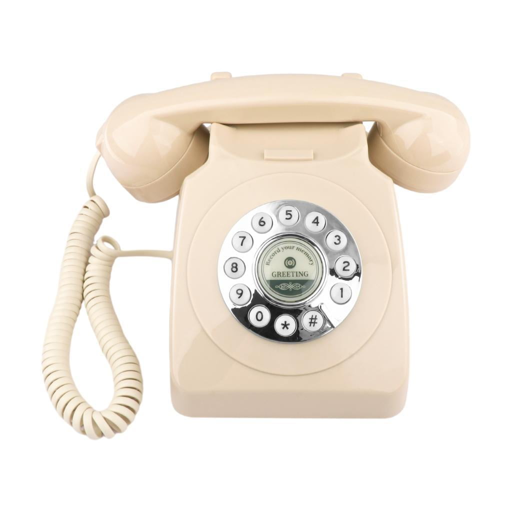 FVDPWYE Guest Book Telephone Vintage Style Corded Telephone Antique Retro Style Landline Beige