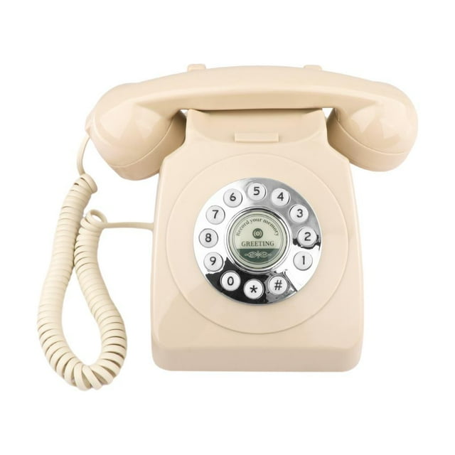 Libro de visitas Teléfono Teléfono con cable estilo vintage Teléfono fijo estilo retro antiguo Beige