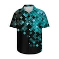 thumbnail image 5 of EQWLJWE Work Shirts for Men's Geometric Beach Shirts Casual Button Up Short Sleeves 3D Non Positioning Printed Shirt Party Outfit Fun Holiday Costumes for Seaside, 5 of 5