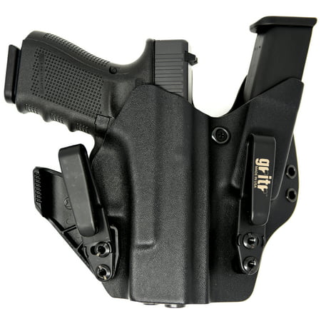 Gritr Holsters with Magazine Holder, Universal Holster for Glock 17, 19, 22, 23, 26, 27, 31, 32, 33 (Gen 1-5) - Made in USA, KYDEX, Inside The Waistband - IWB Holster, Right (Best Trigger For Glock 19 Gen 4)