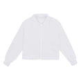 thumbnail image 3 of Wilark Girls Zip Up Sweatshirts Fashion Casual Collared Long Sleeve Kids Fall Jackets White 6, 3 of 6