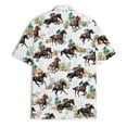 thumbnail image 3 of Retro Western Horse Racing Hawaiian Shirts For Men Horse Mens Hawaiian Shirts Short Sleeve Button Down Shirt Men 2, 3 of 7