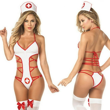 

UDAXB Lingerie Women Sexy Sling Sleepwear Lingerie Temptation Nurse Uniform Underwear