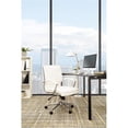 thumbnail image 2 of Mid Back Manager's Faux Leather Chair in White with Chrome Base, 2 of 7