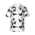 thumbnail image 2 of Picia Funny Chicken Gentle Cotton Regular Fit Short Sleeve Casual Hawaiian Shirt for Men-Small, 2 of 9