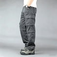 thumbnail image 3 of Men’s Convertible Cargo Pants Relaxed Fit Multi‑Pocket Stretch Wear‑Resistant Commute Trousers 1 Pack S‑L, 3 of 9