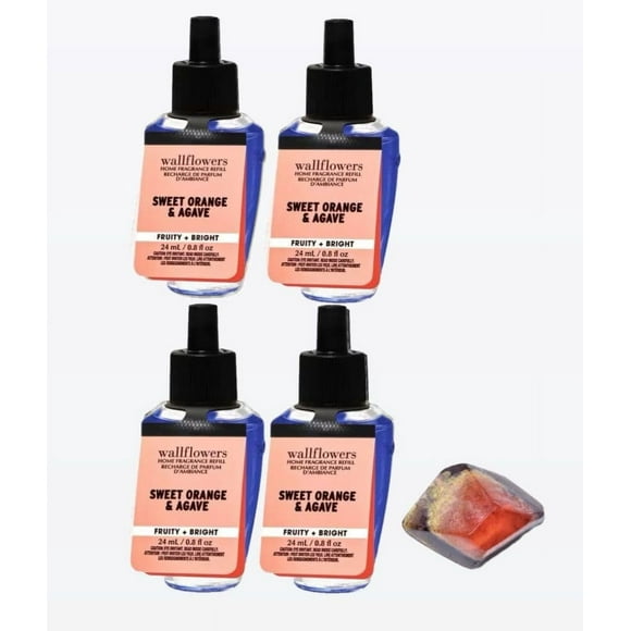 Sweet Orange & Agave - White BarnBath/Body Work - 4 Wallflowers Fragrance Refill. 0.8 Oz. and Diamond Soap Natural