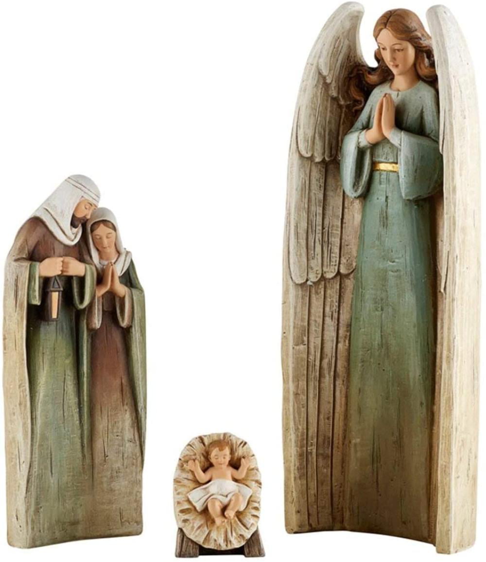 13 Inch Avalon Gallery Angels in Adoration Resin Christmas Nativity Figurine Statue