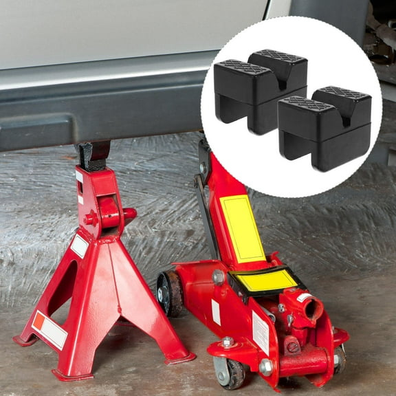 HEMOTON 2 Pcs Rubber Block Stabilizer Jacks for Travel Trailer Jacking Puck Automobile Stand Black