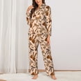 thumbnail image 2 of Naloa Ribbon bows with leopard Pajamas for Women Set, Womens Pajama Sets, Lounge Sets for Women, 2pjs for Women-XX-Large, 2 of 7