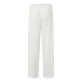 thumbnail image 4 of Vedolay Pants Casual Mens Streetwear Elastic Waist Loose Straight Leg Baggy Cargo Pants with Multi Pockets,White L, 4 of 5