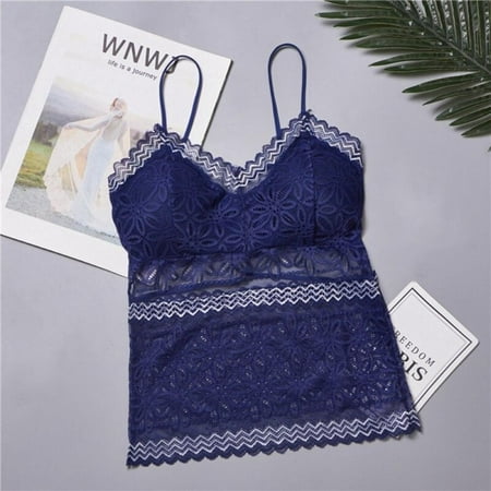 

Fantadool Backless Strappy Lace top Women Contrast Color Floral Embroidery Transparent Lingerie Ladies Camisoles Woman Underwear