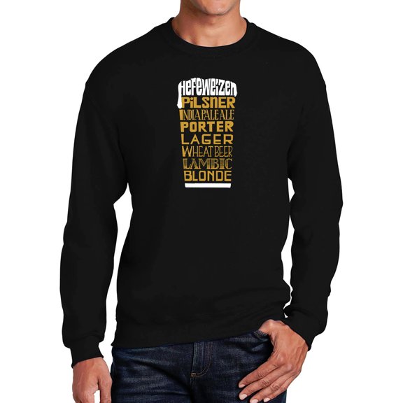 Men's Word Art Crewneck Sweatshirt - Styles of Beer