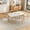 1: Chair: Beige & Table: White+Oak, variant on Harper & Bright Designs Minimalist Wood Dining Set for 4, 5 Pieces Rectangular Small Space Table Set with 4 Upholstered Chairs for Kitchen, Beige,White Oak