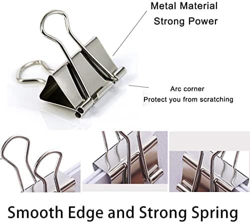 Extra Large Binder Clips 2 Inch (40 Pack), Big Paper Clamps for Office and Home Supplies, Silver