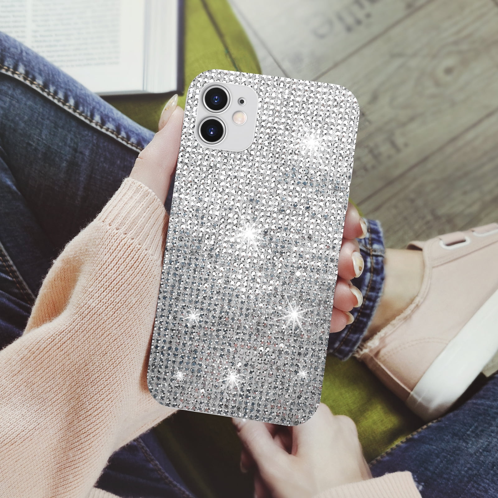 2 Pcs Bling Crystal Rhinestone Sheet, 9.4"x7.9" Self Adhesive Rhinestone Gem Stickers for DIY Crafts Gifts Phone Car Decorations, Black