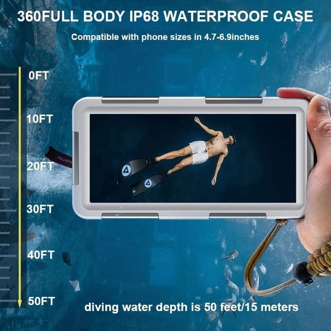 2026 Underwater Snorkeling Diving Phone Case for Phone 17/16/15/14/13/12Pro Max/Galaxy S25/S24/S23.(50ft/15m) Professional Scuba Dive Waterproof Case Underwater Photo Video