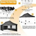 thumbnail image 5 of SANOPY 10'x20' Ez Pop up Canopy Party Tent with 6 Sidewalls, Waterproof and Sun Shelter Heavy Duty Canopy for Market with Carry Bag, Black, 5 of 8