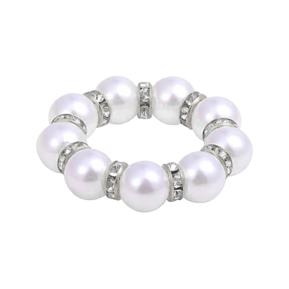 Miommo 1 Pack Gold Napkin Rings, Imitation Pearl & Rhinestone Beaded Napkin Holders for Wedding, Formal Dinner, Holiday Decor, Set of 100 Elegant Serviette Buckles