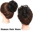 thumbnail image 3 of SEGO Messy Human Hair Bun Extensions Straight/Curly Hair Bun Hairpiece for Updo Style Chignon for Women Donut Ponytail, 3 of 8