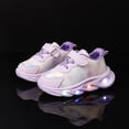thumbnail image 2 of Zanarzt Kids Girls Shoes Girls Sneakers Light Up Shoes Breathable Stylish Printed Platform Sneakers Purple,US 8, 2 of 7