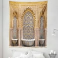 thumbnail image 1 of Moroccan Tapestry, Typical Moroccan Tiled Fountain in the City of Rabat near Hassan Tower, Fabric Wall Hanging Decor for Bedroom Living Room Dorm, 5 Sizes, Apricot Pale Brown, by Ambesonne, 1 of 1