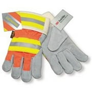 MCR 127-1440L Luminator Leather Palm Gloves, Orange & Black