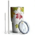 thumbnail image 2 of 30oz Fall Leaves Tumblers Stainless Steel Tumbler with Lid and Straw,Vacuum Insulated Double Wall Travel Tumbler Cups Mug with Cleaning Brush for Coffee,Tea, 2 of 7