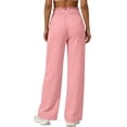 thumbnail image 4 of Miluxas Girl's Wide Leg Pants Elastic Waist Summer Boho Palazzo Pants Beach Vacation Casual Trousers Pink 13-14Years, 4 of 7