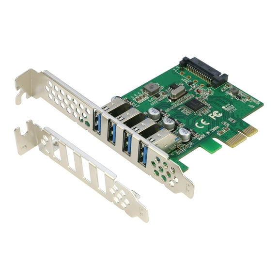 4 Port USB 3.0 PCIe Adapter Card 5Gpbs for Windows 11, 10, 8.x, 7, Vista, XP Desktop PC Computers