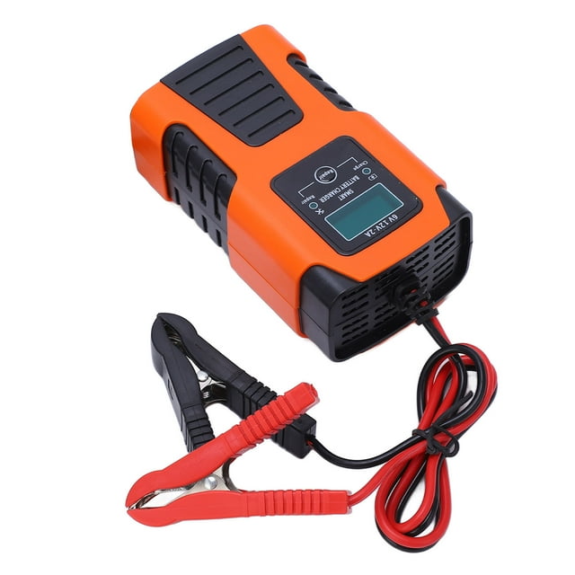 Smart Battery Charger, Multi Function Charger LCD Display Overcharge Protection Automatic Safe for Vehicles EU Plug,US Plug,UK Plug,AU Plug