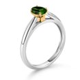 thumbnail image 3 of Gem Stone King 0.55 Ct Oval Green Chrome Diopside 10K White and Yellow Gold Solitaire Engagement Ring (Size 9), 3 of 4