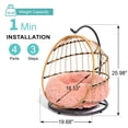 thumbnail image 2 of SWITTE Wicker Pet Bed Hammock Hanging Swing Pet Bed Dog & Cats Indoors & Outdoors,Pink, 2 of 6