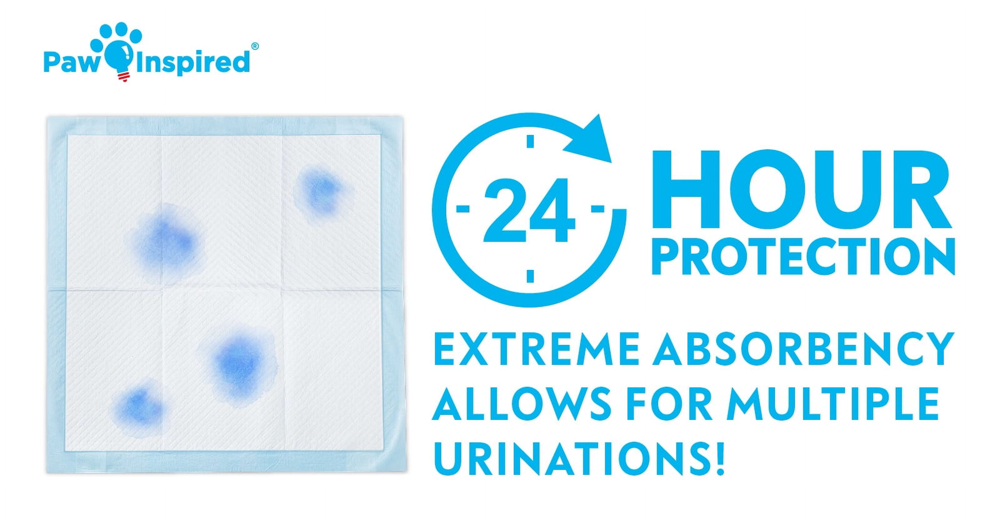 30ct Paw Inspired 24x24 in Large Dog Pee Pads with Adhesive Tabs, Extra Thick Heavy Duty Absorbent Puppy Potty Training and Incontinence Pads