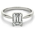 thumbnail image 4 of JewelMore 1/4ct Certified 14K-Rose Gold Emerald-Cut Diamond Solitaire Engagement Ring in Gold (H-I/VS2-SI1), 4 of 6