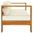 thumbnail image 3 of vidaXL Solid Acacia Wood Garden Sofa with Cushion Outdoor Cream White/Gray, 3 of 11