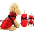 thumbnail image 1 of Abrigos de invierno cálidos e impermeables para perros con orificio para arnés, chaleco de chaqueta para cachorros, ropa de invierno para perros pequeños, mascota, rojo, S Adepaton GX-252, 1 of 4