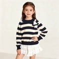 thumbnail image 2 of KyCheLot Girls Striped Sweaters Knit Pullover Casual Long Sleeve Loose Warm Cute Sweater Tops Playwear 1-8 Years, 2 of 7