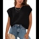 thumbnail image 3 of Top de Crochet con Cuello Redondo y Corta para Mujer, Color Negro, Talla M, 3 of 8