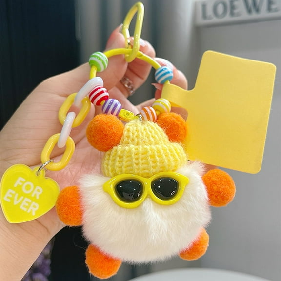 Plush Toy Keychain - Cute Stuffed Animal Keychain for Bags, Keys & Backpacks, Perfect Small Gift for Adults & Toy Lovers, Toy on Keychain, Q