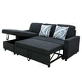 thumbnail image 2 of DEALTOPS Microfiber Sofa Bed with Storage, Black, 2 of 7